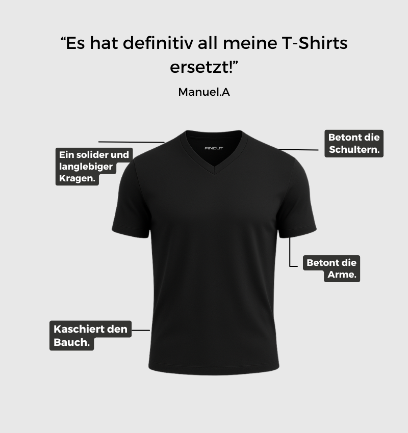 Das V-Ausschnitt-T-Shirt – Schwarz