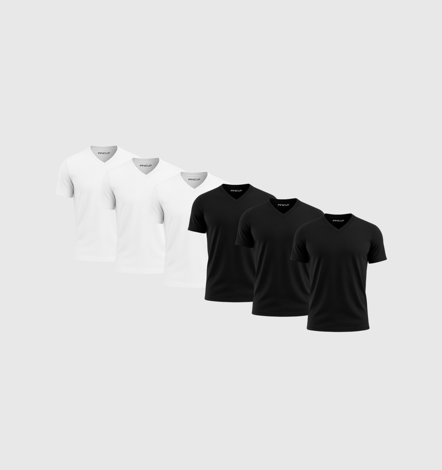 6er-Pack V-Ausschnitt-Shirts – Mix
