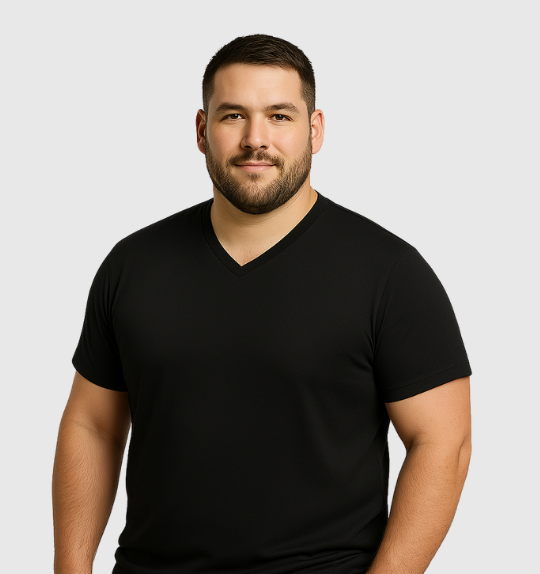 6er-Pack V-Ausschnitt-Shirts – Schwarz