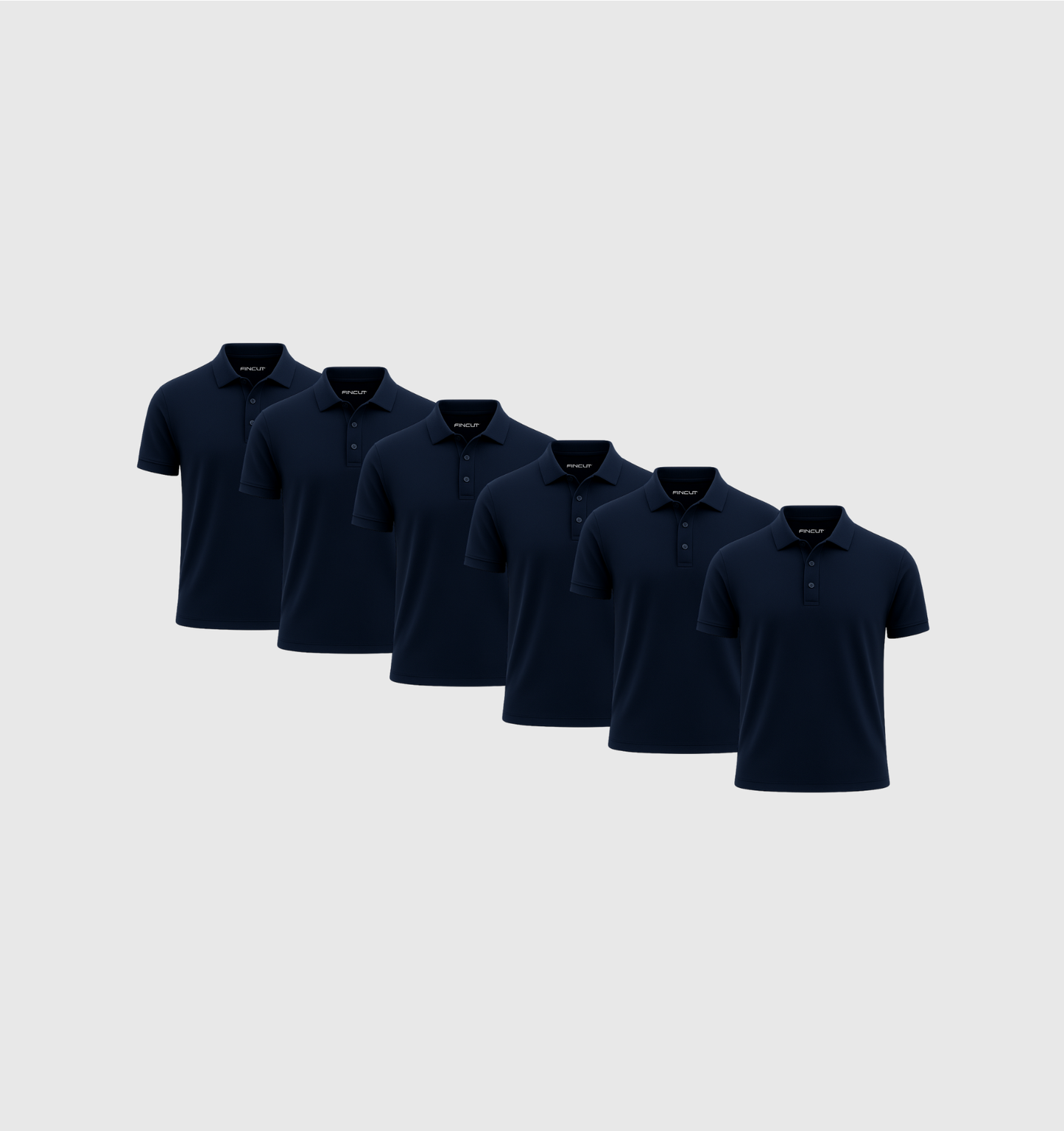 6er-Pack Poloshirts - Marineblau