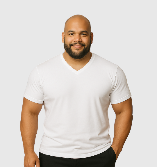 6er-Pack V-Ausschnitt-Shirts – Weiß