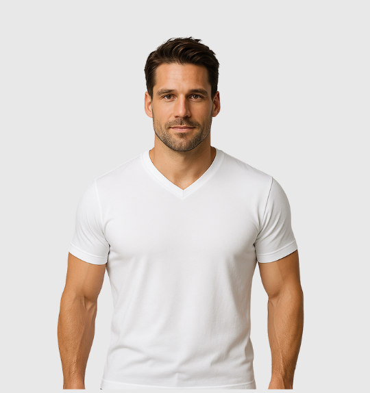 6er-Pack V-Ausschnitt-Shirts – Mix